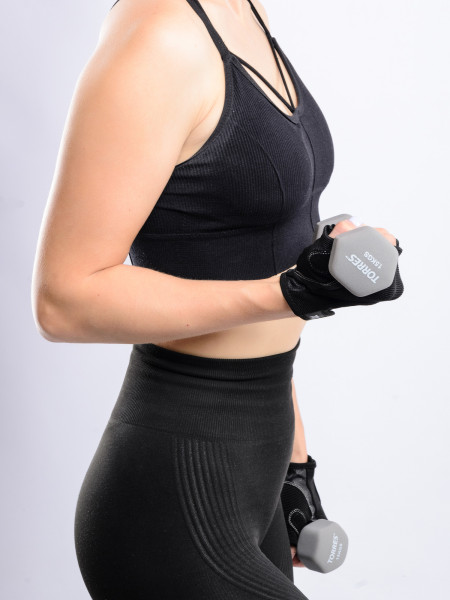 Перчатки для занятий спортом TORRES нейлон, натуральная замша